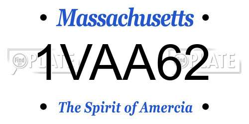 1VAA62 Massachusetts License Plate