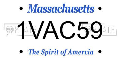 1VAC59 Massachusetts License Plate