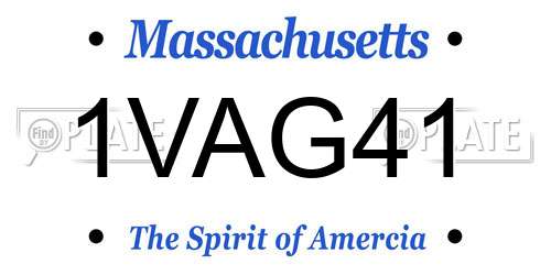1VAG41 Massachusetts License Plate