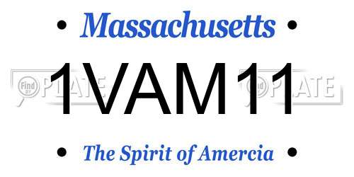 1VAM11 Massachusetts License Plate