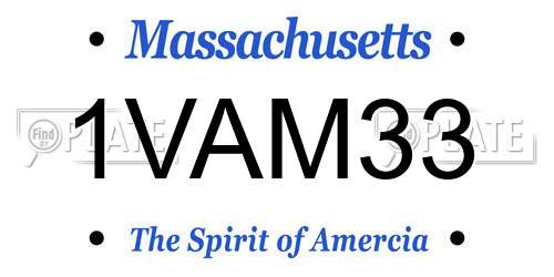 1VAM33 Massachusetts License Plate