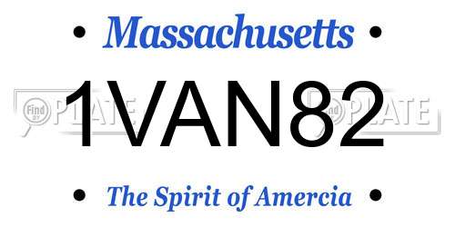 1VAN82 Massachusetts License Plate