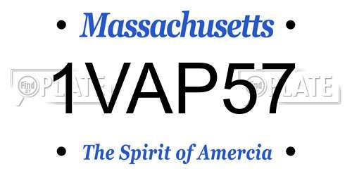 1VAP57 Massachusetts License Plate