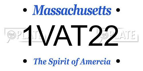 1VAT22 Massachusetts License Plate