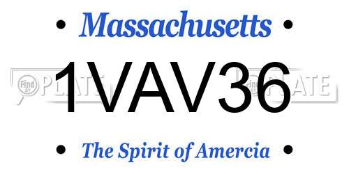 1VAV36 Massachusetts License Plate