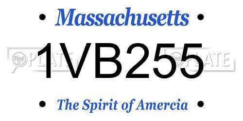 1VB255 Massachusetts License Plate