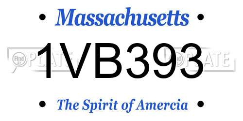 1VB393 Massachusetts License Plate