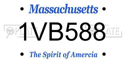 1VB588 Massachusetts License Plate