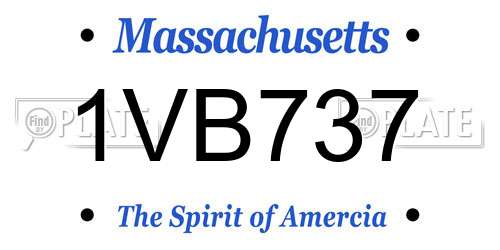 1VB737 Massachusetts License Plate