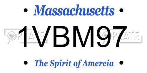 1VBM97 Massachusetts License Plate