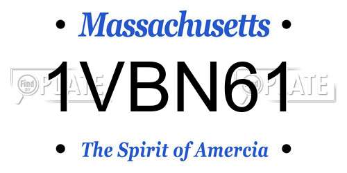 1VBN61 Massachusetts License Plate