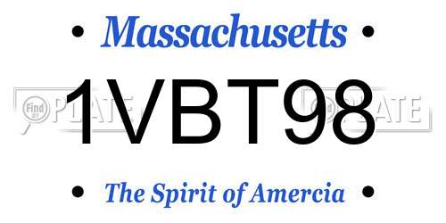 1VBT98 Massachusetts License Plate