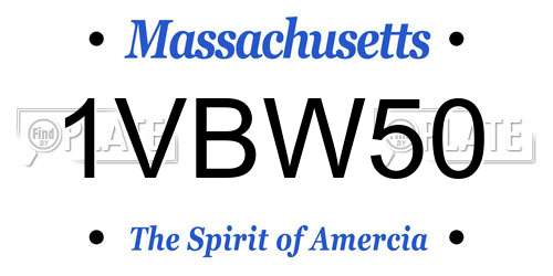 1VBW50 Massachusetts License Plate