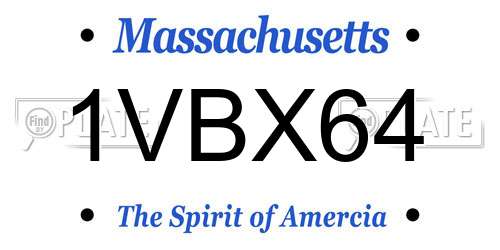 1VBX64 Massachusetts License Plate