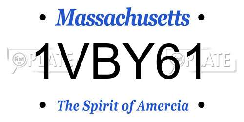 1VBY61 Massachusetts License Plate