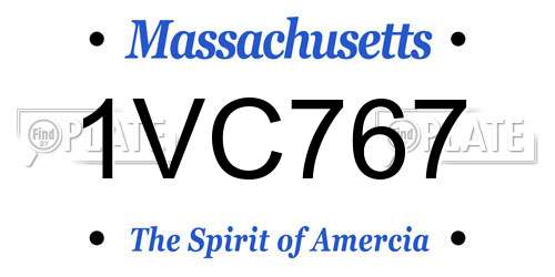 1VC767 Massachusetts License Plate
