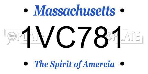 1VC781 Massachusetts License Plate