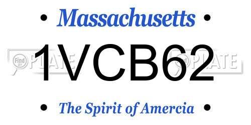 1VCB62 Massachusetts License Plate