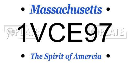1VCE97 Massachusetts License Plate