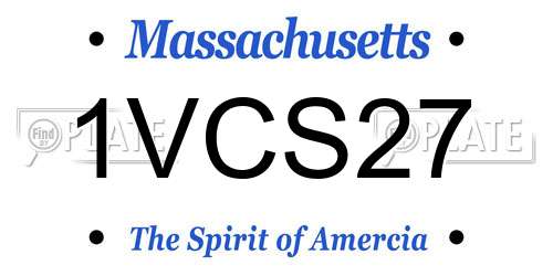 1VCS27 Massachusetts License Plate