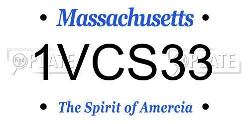 1VCS33 Massachusetts License Plate