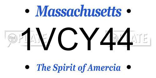 1VCY44 Massachusetts License Plate