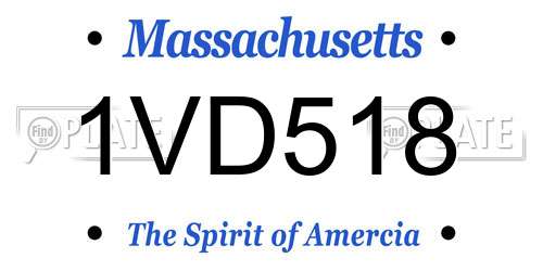 1VD518 Massachusetts License Plate