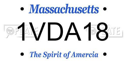 1VDA18 Massachusetts License Plate