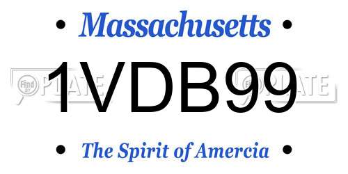 1VDB99 Massachusetts License Plate