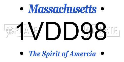 1VDD98 Massachusetts License Plate