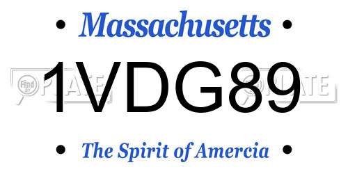 1VDG89 Massachusetts License Plate