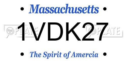 1VDK27 Massachusetts License Plate