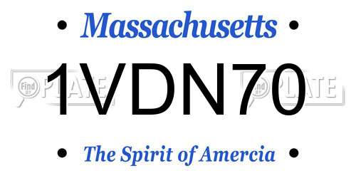 1VDN70 Massachusetts License Plate