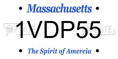 1VDP55 Massachusetts License Plate