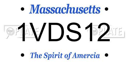 1VDS12 Massachusetts License Plate