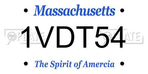 1VDT54 Massachusetts License Plate