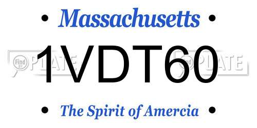 1VDT60 Massachusetts License Plate