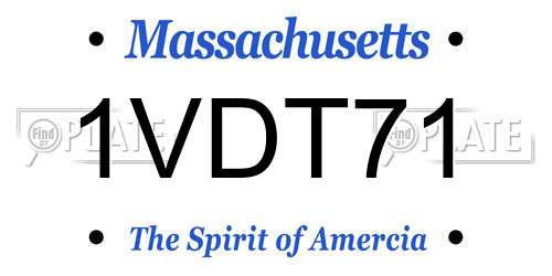 1VDT71 Massachusetts License Plate