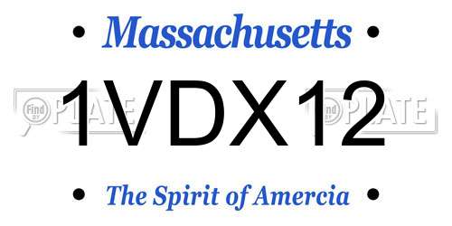 1VDX12 Massachusetts License Plate