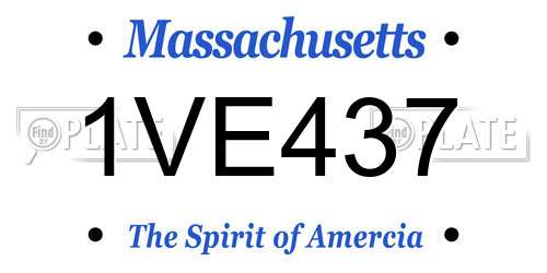 1VE437 Massachusetts License Plate