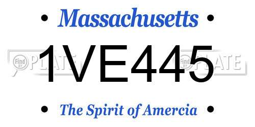 1VE445 Massachusetts License Plate