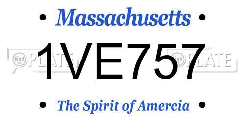 1VE757 Massachusetts License Plate