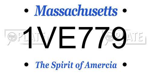 1VE779 Massachusetts License Plate