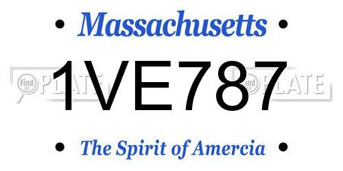 1VE787 Massachusetts License Plate