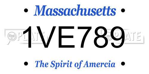 1VE789 Massachusetts License Plate