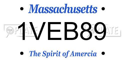 1VEB89 Massachusetts License Plate
