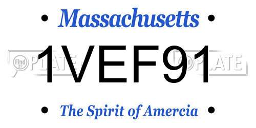 1VEF91 Massachusetts License Plate