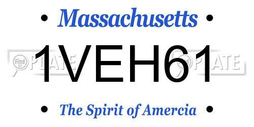 1VEH61 Massachusetts License Plate