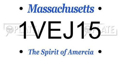 1VEJ15 Massachusetts License Plate