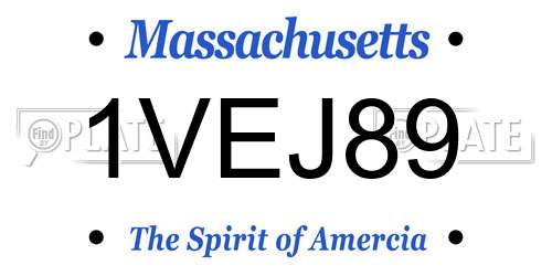 1VEJ89 Massachusetts License Plate